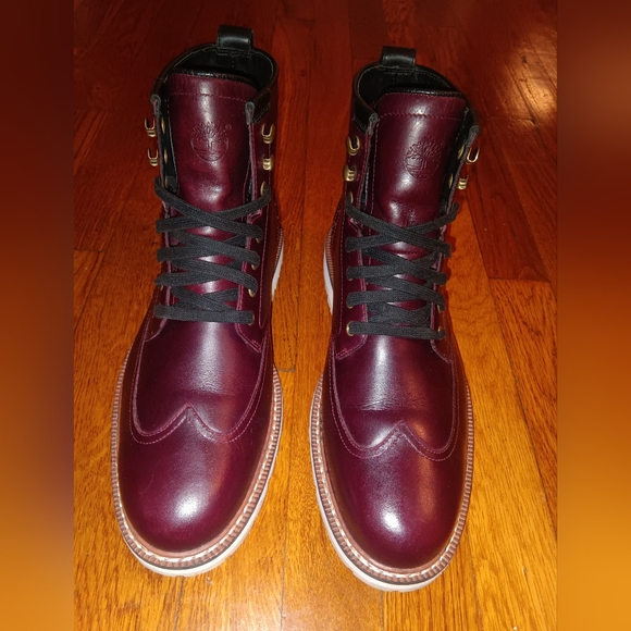 BURGUNDY MENS TIMBERLAND BOOT, SIZE 9 - Picture 2 of 9